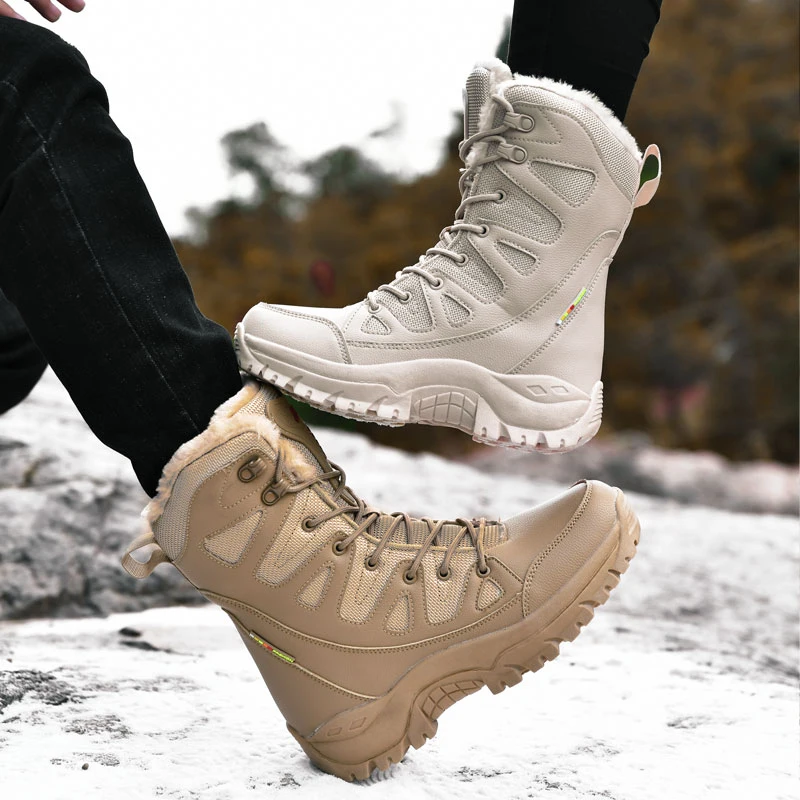 Zimske Moške Čevlji Posebne Sile za Moške Vojaške Škornji na Prostem Nepremočljiva Moške Taktično Čevlji Plišastih Toplo Ženske Snow Škornji