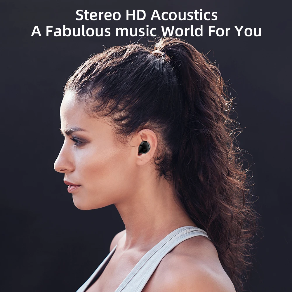 TG902 TWS Brezžična tehnologija Bluetooth 5.0 Čepkov Mobilni Telefon Gumb nadzor V uho Stereo Slušalke Športne šumov Slušalke