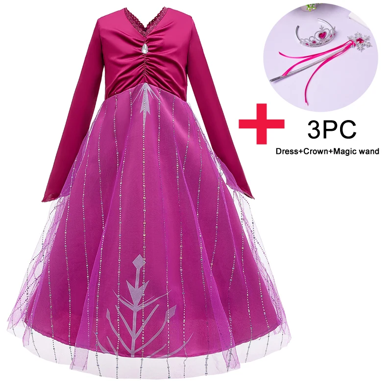 Snežna Kraljica 2021 COS Dolgo Rose Stranka Obleko Princese Otroci Obleke Za Dekleta Rojstni dan, Večer, Dekleta Obleke Kostum 3-12 Let