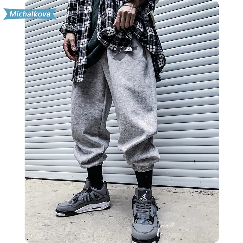 Moška oblačila Reflektivni sweatpants Jogger Elastična strip pasu tiskanja Harajuku Japonski Hip hop Simcoe Ulica michalkova