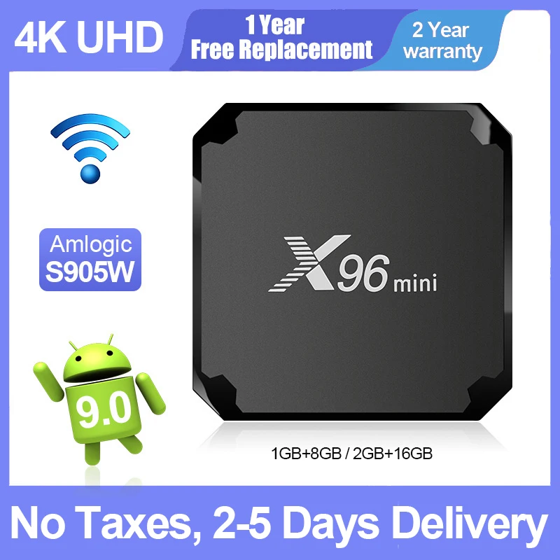 X96 Mini Android TV Box 2020 Amlogic S905W Quad-Core 1080P Full HD H. 265 TV BOX 4K Media Player X96Mini Smart TV Set-Top BOX
