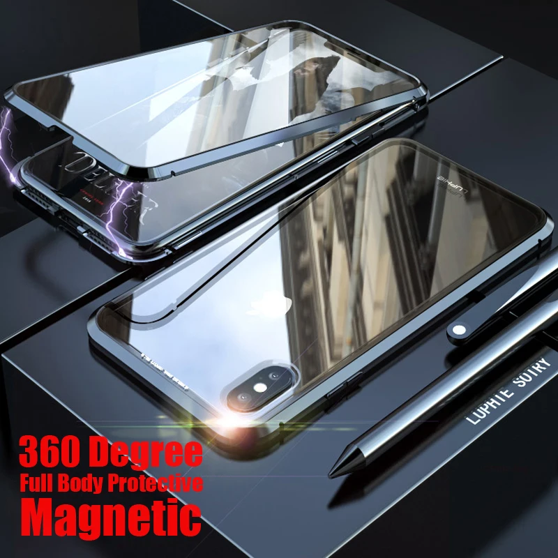 Luksuzni 360 Celotno Telo, Magnetno Ohišje Za iPhone 11 Pro XS Max XR X 7 8 Plus iPhone11 Primeru iPhone7 iPhonexs iPhone8 iPhonexr Zajema
