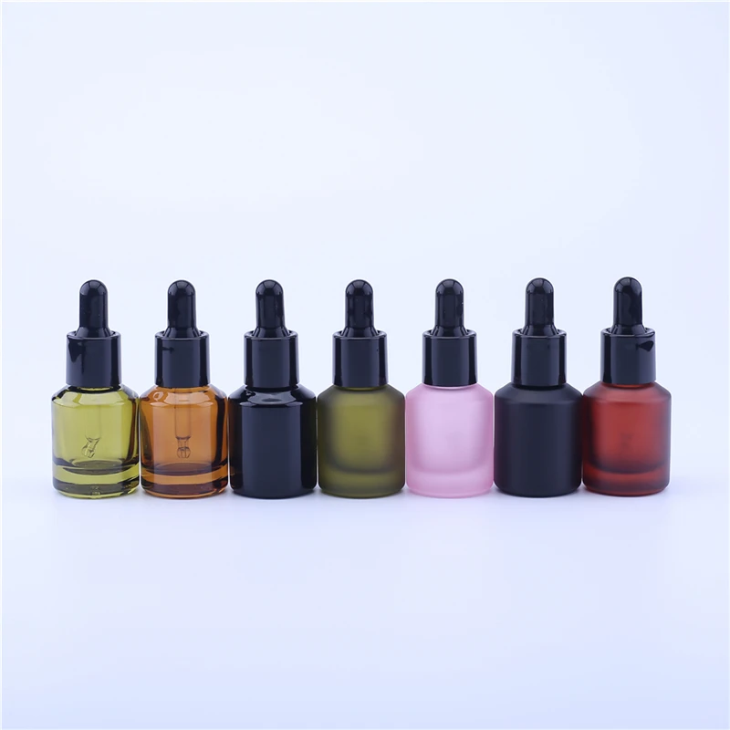 2pcs/veliko 15ml kozmetični essentilal olje embalaže, motnega in sijoče barvne stekleno kapalko v 7 barvah