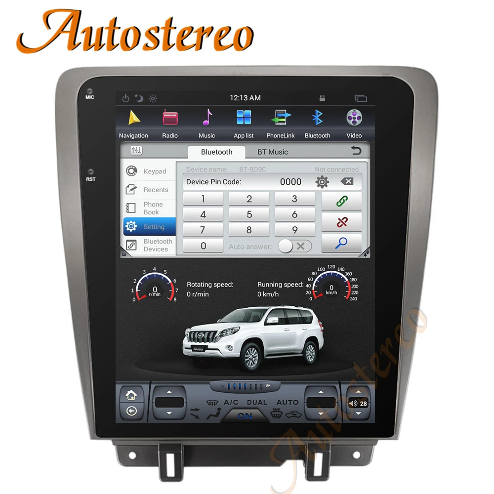 Vertikalni Zaslon Android 10 PX6 Avto GPS Navigacija Auto Radio Ford Mustang 2010-Auto Stereo Glavo Enota Multimedijski Predvajalnik
