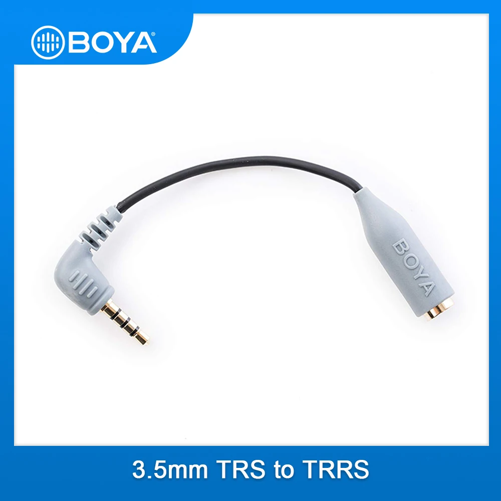 BOYA S-CIP2 3,5 mm za TRRS TRS Mikrofon Kabel Adapter za iPad, iPod Touch, iPhone in Android Pametni telefon Mic Dodatki