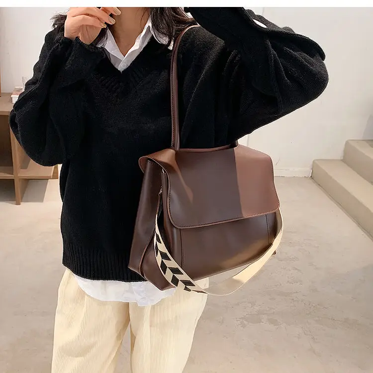 Moda za ženske vrečko pod pazduho velik pu usnje torba tote dekle vintage torbico priložnostne XIONGYU72