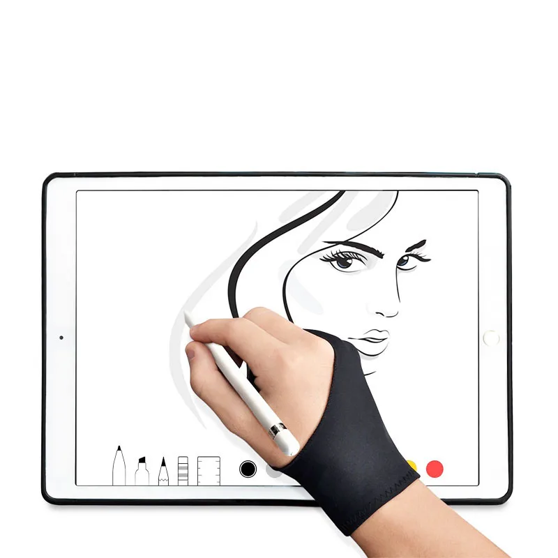 2 KOS / VELIKO skica rokavice Tablet slikarstvo, risba antifouling anti-znoj anti-umazano Za apple ipad svinčnik dodatki