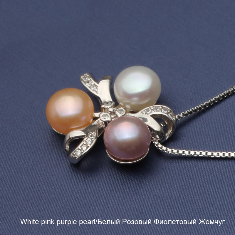 Moda multi-kroglice ogrlica za ženske Naravnih sladkovodnih 7-8 mm biserne ogrlice obeski Cirkon verige poročni nakit Bohemian