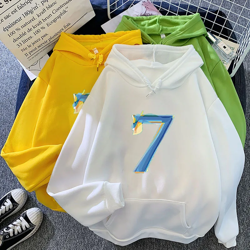Nove Zimske majica športna majica Koreja bts 7 pismo natisnjeni vzorec prosto živečih osebnosti hooded Puloverji pozimi krpo ženske