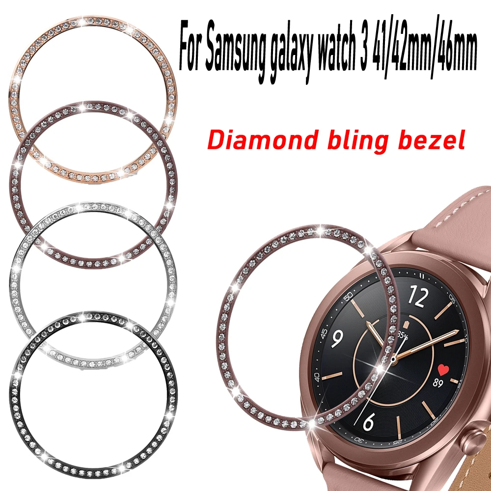 Diamond bling Luksuzni Obroč za Samsung Galaxy Watch 3 41/42/46 iz Nerjavečega Jekla Rezilo Lepilo Primeru Visoke Kakovosti Varstvo ploščo