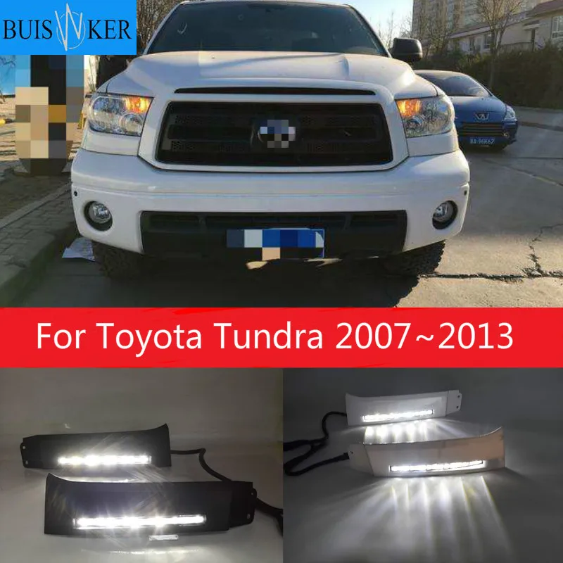 Zatemnitev Slog Rele in visoko Napajanje 12V LED Dnevnih Luči DRL meglo lučka Za Toyota Tundra 2007~2013 in Mamutovec 2008~NA