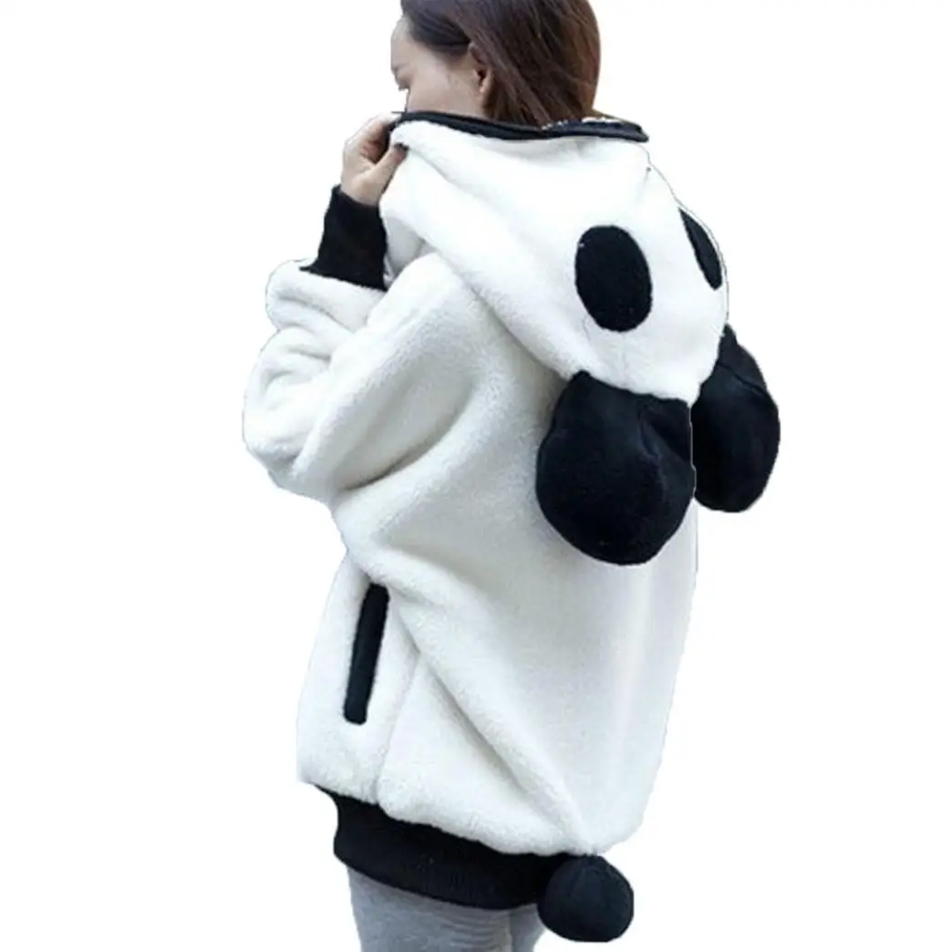 2020 Ženske Jopice Polno Srčkan Nosi Uho Panda jeseni Toplo Long Sleeve Hooded Suknjič Sudadera Mujer ženska Majica S-XL