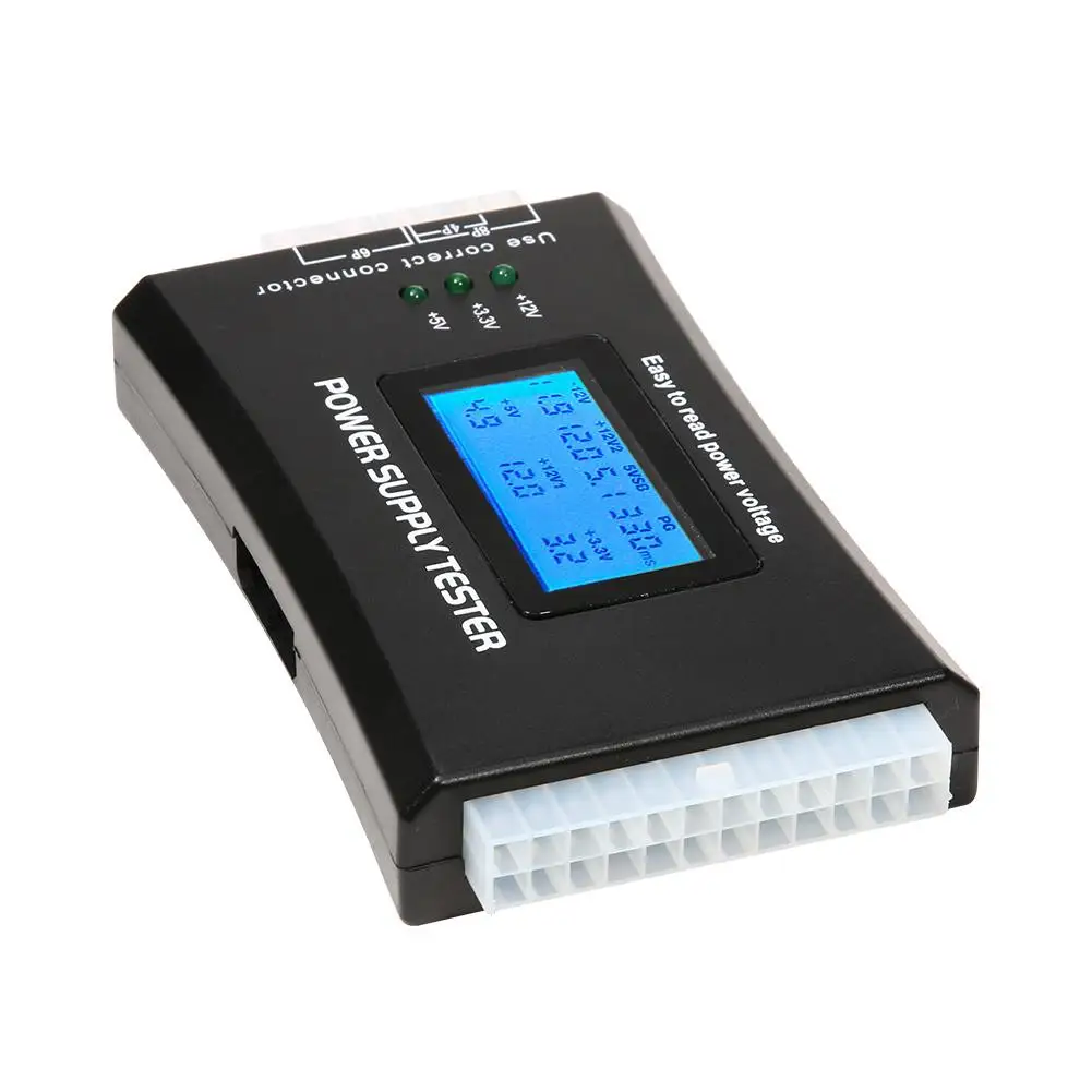 Preverite Hitro Digitalni LCD Moči Banke Oskrbe Tester Računalnik 20/24 Pin Napajanje Tester Orodje za Ukrep 24Pin, ATX 20Pin vmesnik