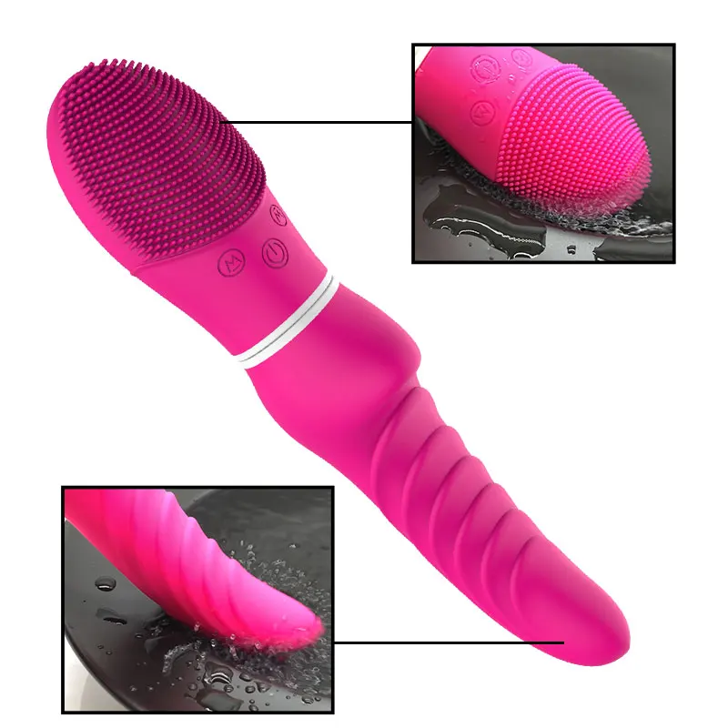 DopaMonkey Dvojno glavo vibracije Krtačo Vibrator Massager USB polnilne Sex Igrače za Ženske dildo Klitoris G spot Spodbujanje