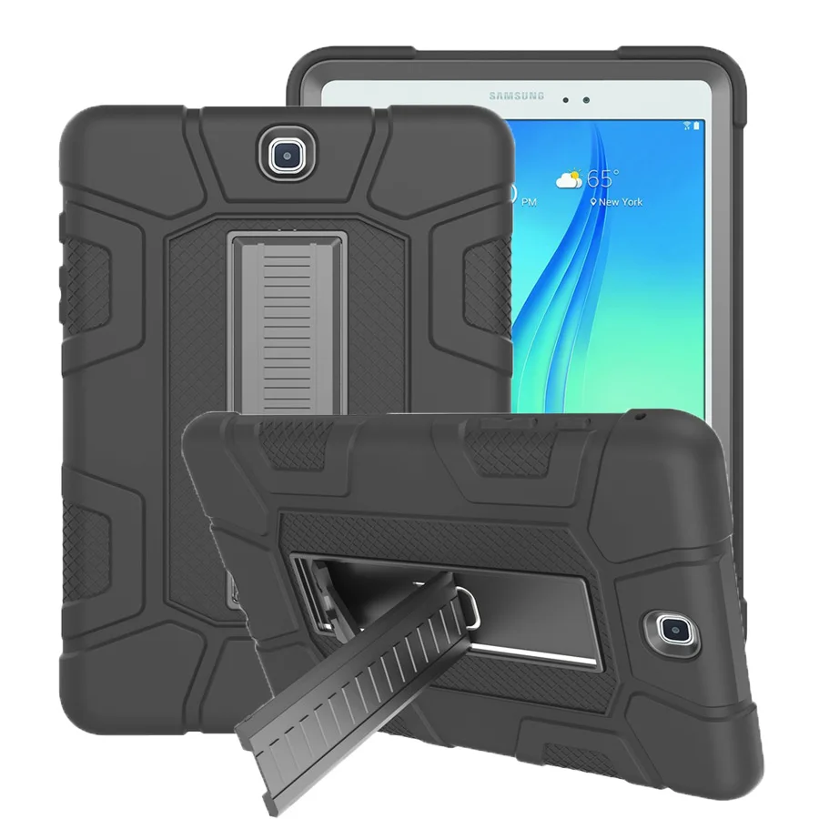 Nov Oklep Ohišje za Samsung Galaxy Tab JE 9,7 SM-T550 SM-T555 T550 P550 Silicij Shockproof Stojijo Lupine, Kože, Tablični Primeru +FilmPen