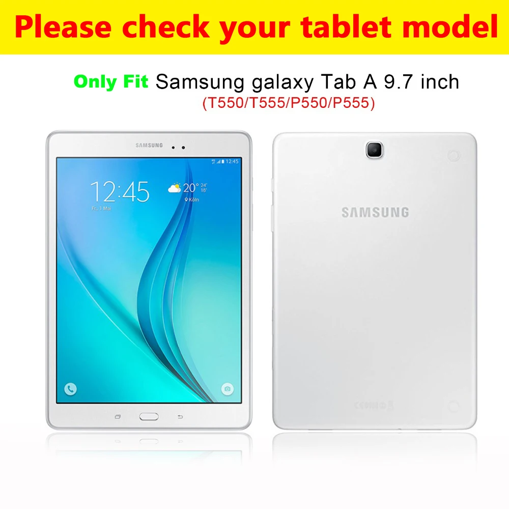 Nov Oklep Ohišje za Samsung Galaxy Tab JE 9,7 SM-T550 SM-T555 T550 P550 Silicij Shockproof Stojijo Lupine, Kože, Tablični Primeru +FilmPen