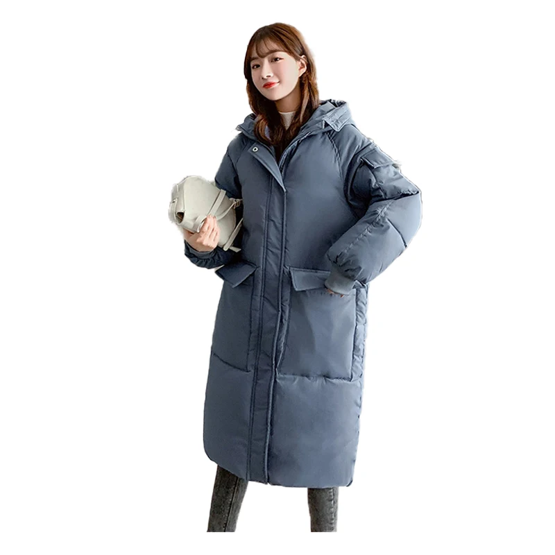 Ženske Zimski Plašč 2020, Dolge Navzdol Jakno V Bombaž Plašč Korejski Svoboden Hooded Suknjič Plus Velikost Ženske Hooded Topel Plašč Bombaž Slim