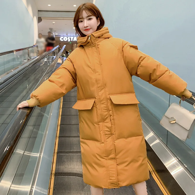 Ženske Zimski Plašč 2020, Dolge Navzdol Jakno V Bombaž Plašč Korejski Svoboden Hooded Suknjič Plus Velikost Ženske Hooded Topel Plašč Bombaž Slim