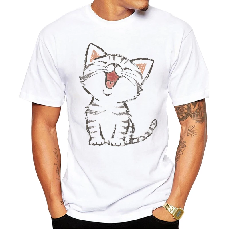 Poleti Priljubljen Ameriški Shorthair vesel T-shirt moški Srčkan obleko vrhunska moda, moška t majica živali tiskanja priložnostne t-shirt