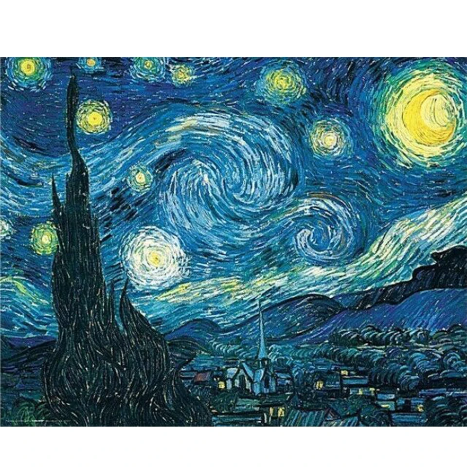 DIY 5D Diamond Slikarstvo Van Gogh Zvezdnato Noč Navzkrižno Šiv Celoten komplet Svedrov Vezenje Povzetek Mozaik, Art Sliko Doma Dekor Darilo