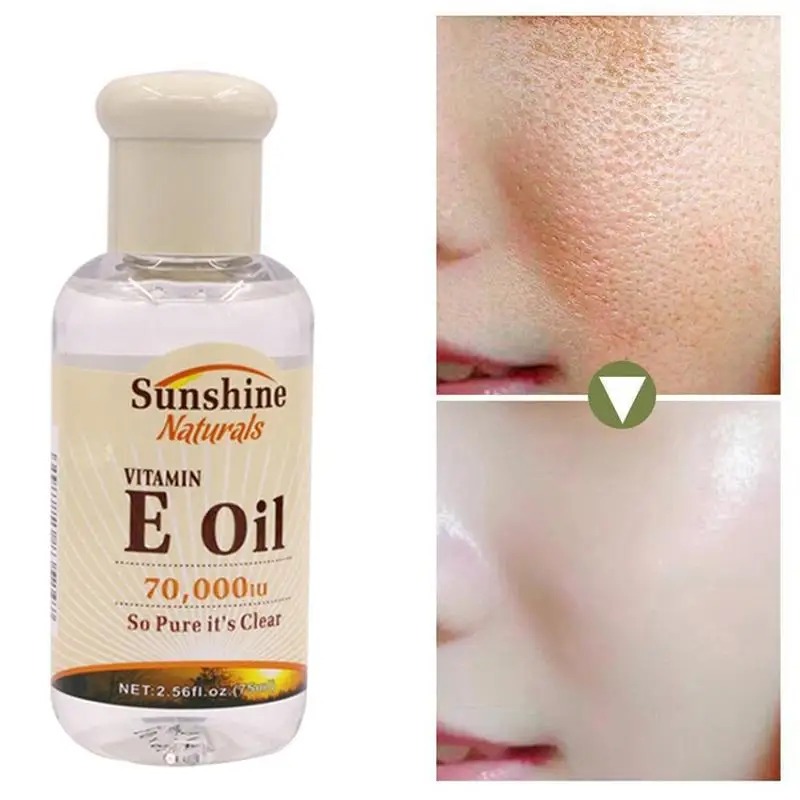 75ML Naravni Vitamin E Olje Zjutraj in Zvečer 70000IU Hialuronska Tekočina Proti Serum Gube Obraza, Zob za Nego Kože