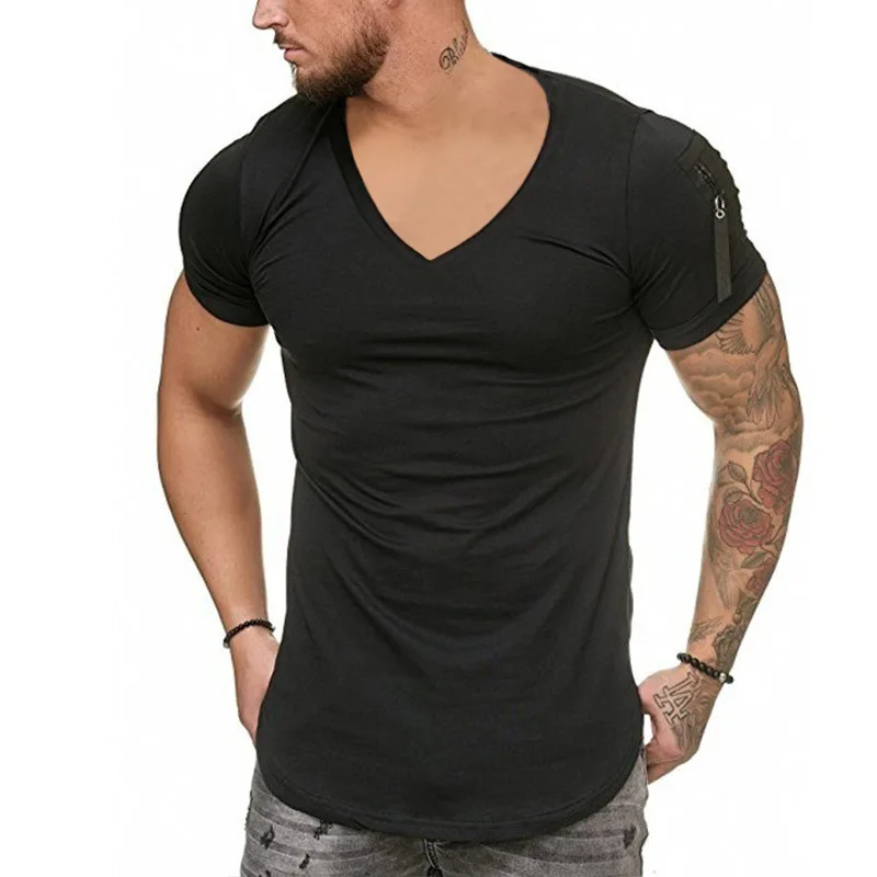 Velika velikost moške Proti-vrat casual moški t-shirt barva kratka sleeved mladi dno majica
