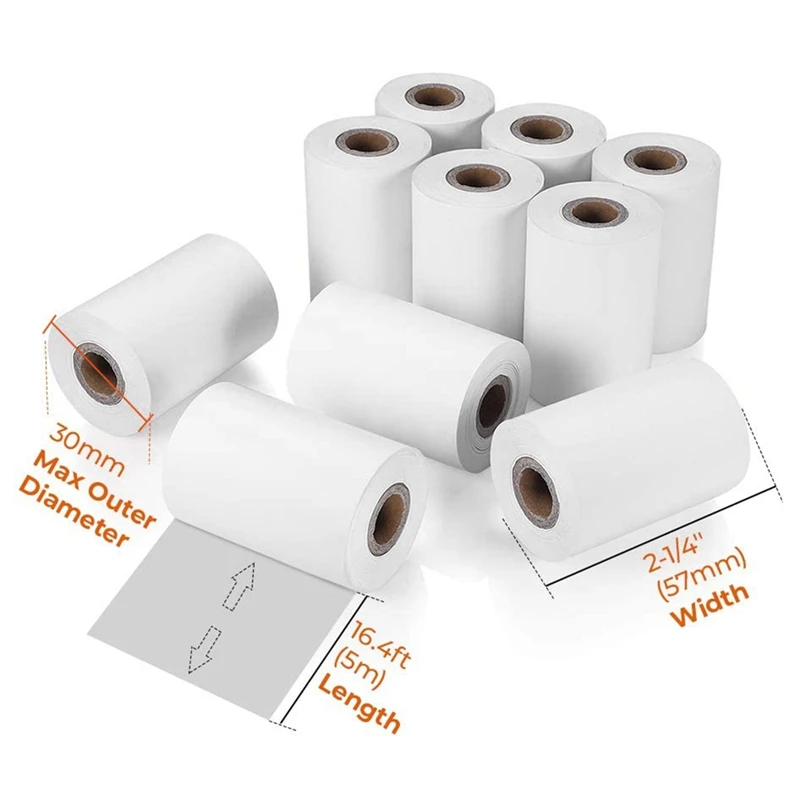 10 Kos Termičnega Papirja za Mobilne 58mm 30 mm Mini Termični Tiskalnik POS blagajno Prejemu Papir Roll