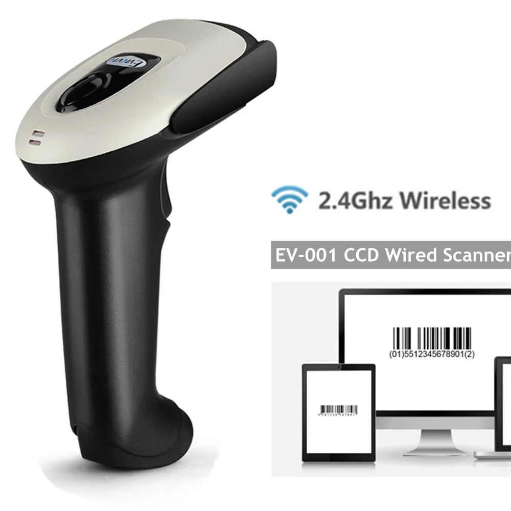 Bluetooth CCD Barcode Scanner Bluetooth 2,4 GHz Brezžični USB Žično Povezavo Ročni 1D 2D črtno Kodo Bralnik CCD Image Optično branje