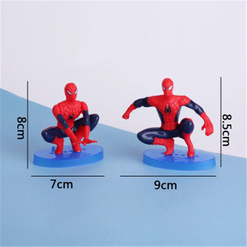 Disney Marvel Avengers Spider Man 7pcs/set 7-12 cm Dejanje Slika Držo Anime Dekoracijo Zbirka Figur Toy model otroke