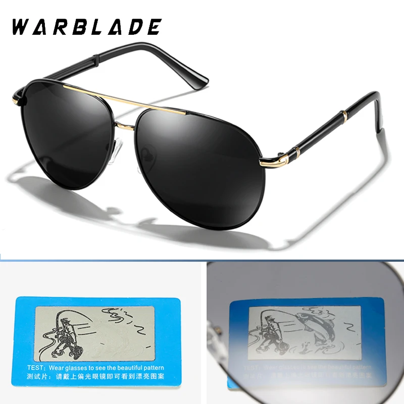 WarBLade Mens Polarizirana Sončna Očala Za Športe Na Prostem Vožnjo Sončna Očala Polaroid Moških Pilotni Kovinski Okvir Sončna Očala Gafas De Sol
