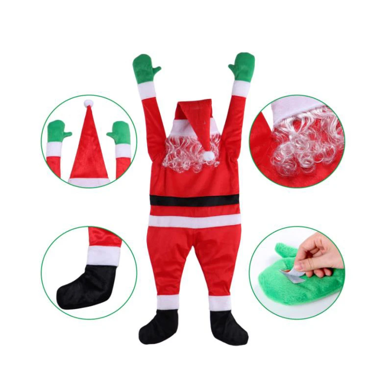 Božič Super veliki žamet Santa Claus dekoracijo oblačila, darila, praznična darila, vrata steni visi darila Stranka Dobave DIY Dekor