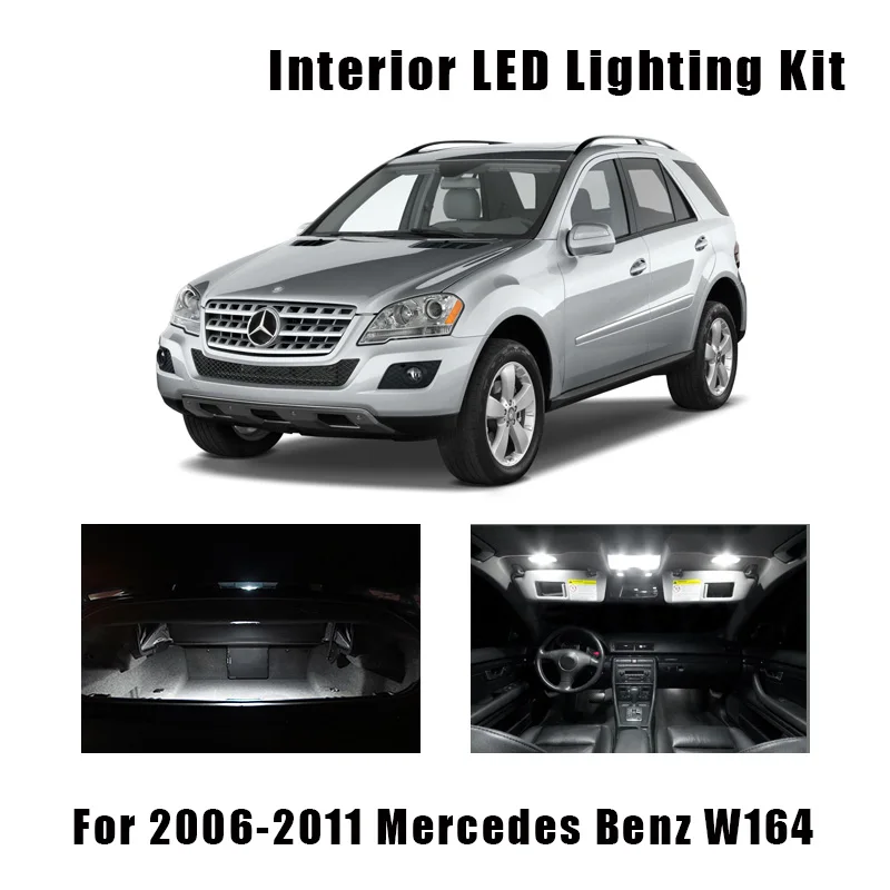 21pcs Canbus LED notranjosti Zemljevid Dome Luči Komplet Za 2006-2011 Mercedes Benz M ML razred W164 ML320 ML350 ML420 ML450 ML500 ML63 AMG