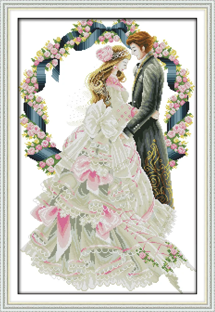 Royal poroka ljubitelje dekor slikarstvo šteje natisnjena na platno DMC 14CT 11CT Kitajski Navzkrižno Šiv Needlework Kompleti kompleti za Vezenje