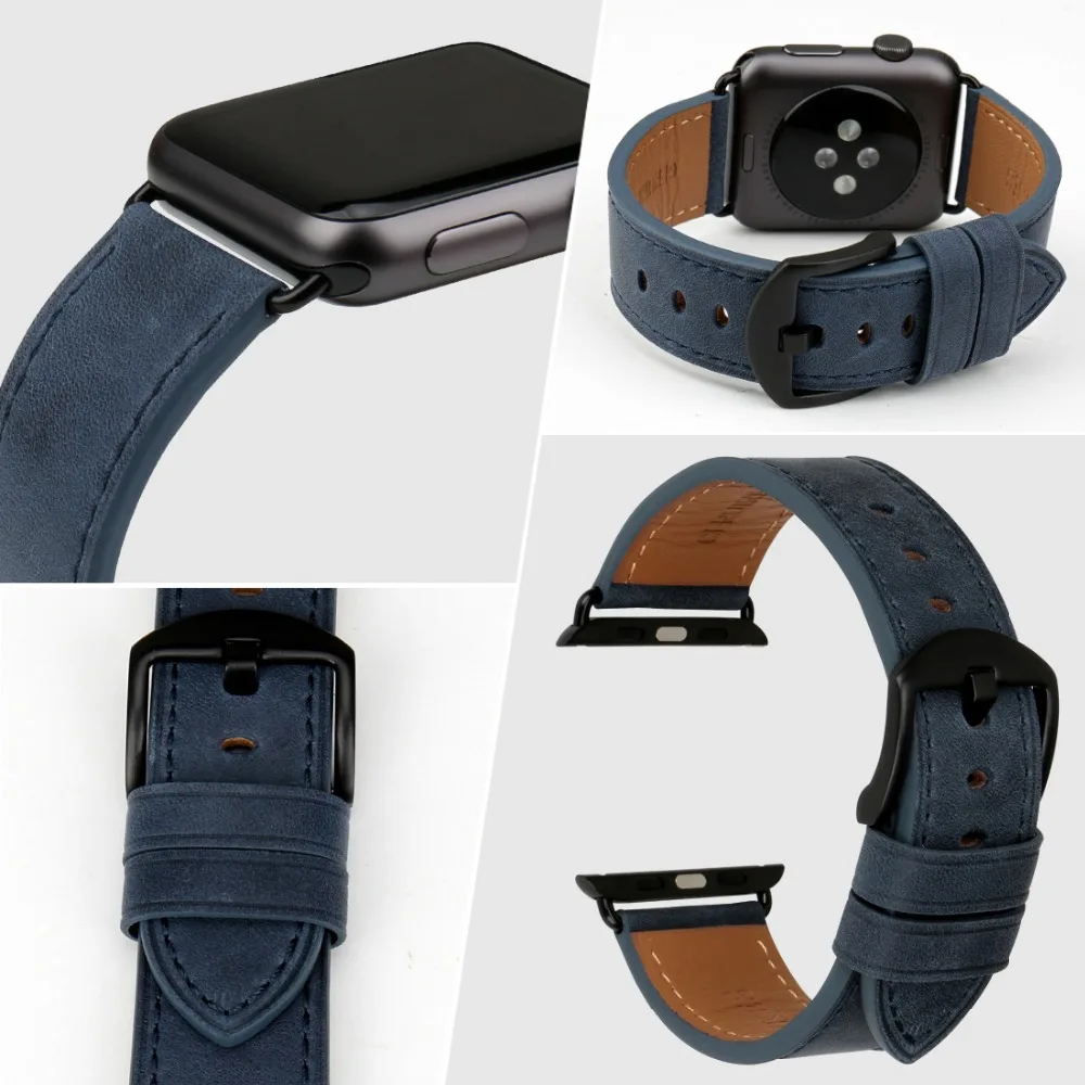 MAIKES Watchband Za Apple Watch Band 44 mm 40 mm 42mm 38 mm Serija SE 6 5 4 3 2 iwatch Band Kakovosti Kravjega Usnja Apple Watch Trak