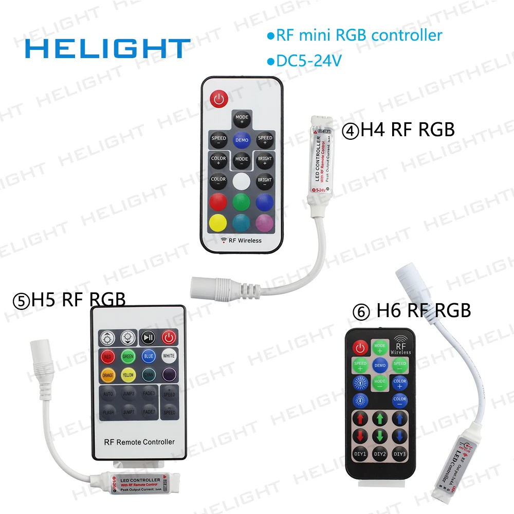 Mini RF Brezžično Led Dimmer Daljinski upravljalnik Mini RF RGB krmilnik Za enega/RGB Barvni LED Trakovi 5050/3528/5730/5630/3014