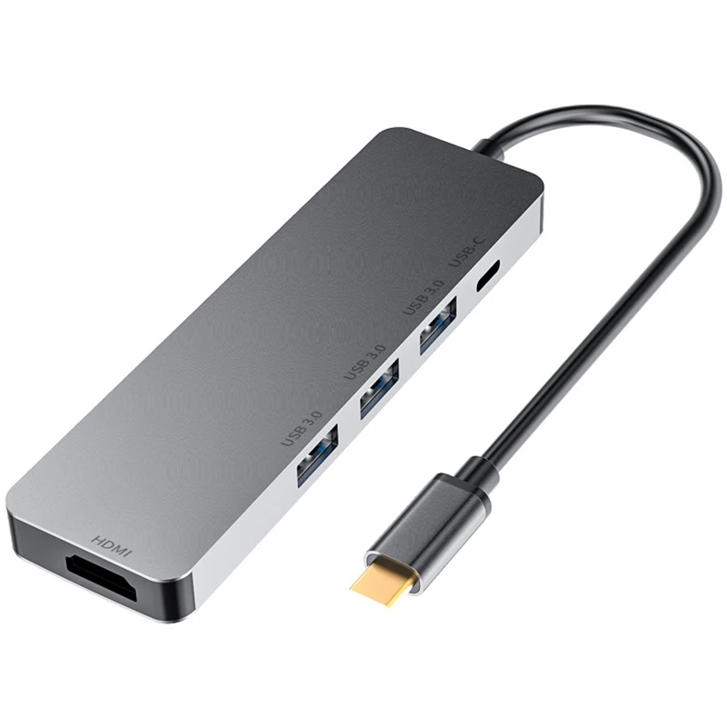 Tip-C Zvezdišče USB Pet-in-One USB-C HDMI HD 4K 30Hz Expander Adapter PD Hitro Polnjenje USB3.0 Razširitveno Postajo