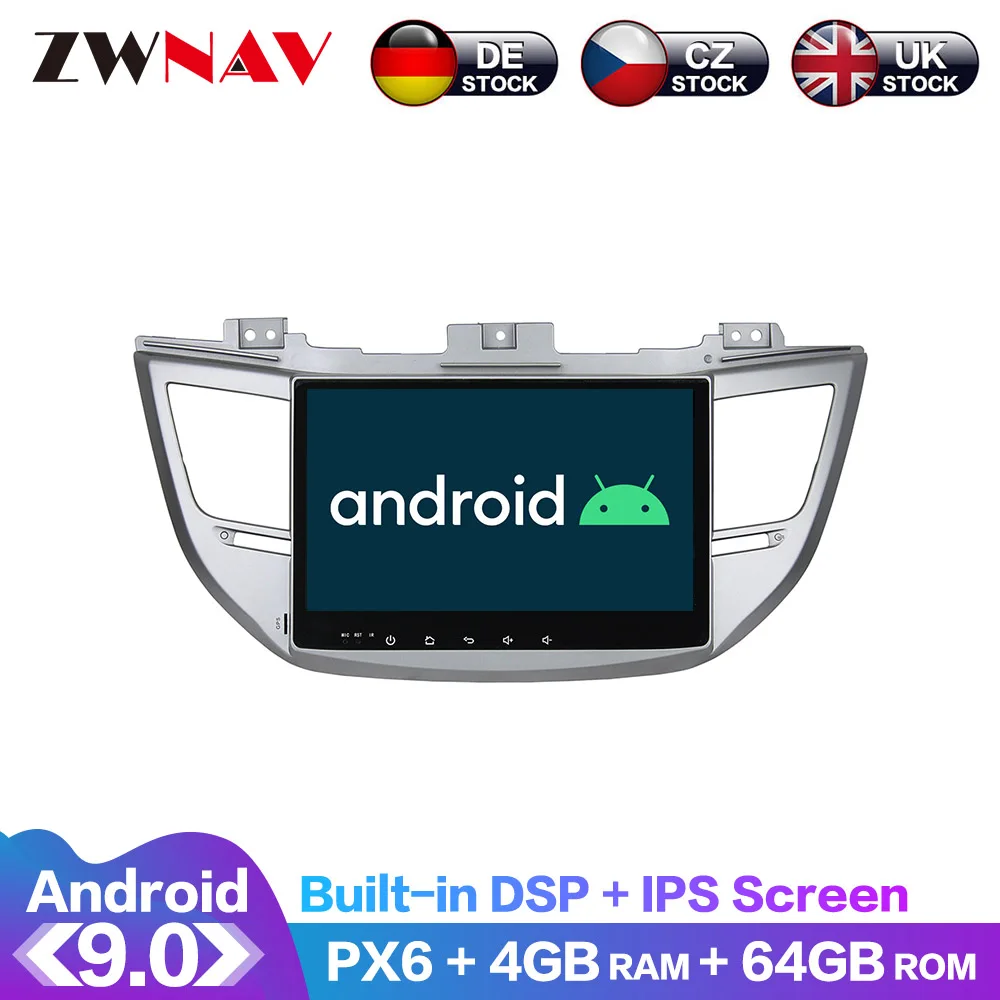 Android 10 Zaslon IPS PX6 DSP Za Hyundai Tucson/IX35 - 2018 Avto Brez DVD GPS Multimedia Player Vodja Enote Radio Audio Stereo
