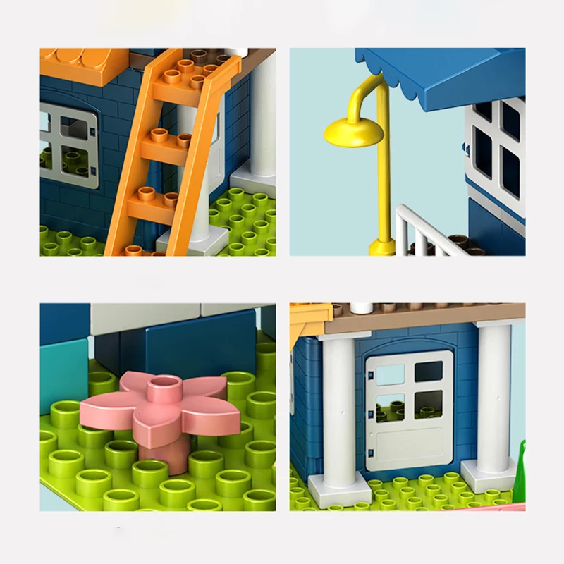 Duplos Družinska Hiša iz Klasične Velike Velikosti gradnikov ABS Plastike DIY Japonski Slog Hiša Opeke Otroci Izobraževalne Igrače Darilo