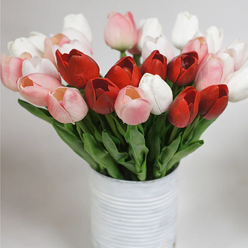 20pcs Mix Tulipanov Umetne Rože Pravi Dotik Umetno Šopek Ponaredek Cvet za Poročna Dekoracija, Cvetje Doma Vrt Dekor