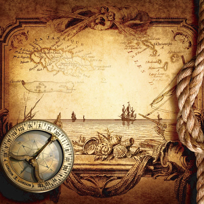 Laeacco Pirate Treasure Map Svetu Vzorec Okolij Za Fotografiranje Otroka Portret Rojstni Foto Ozadju Foto Studio
