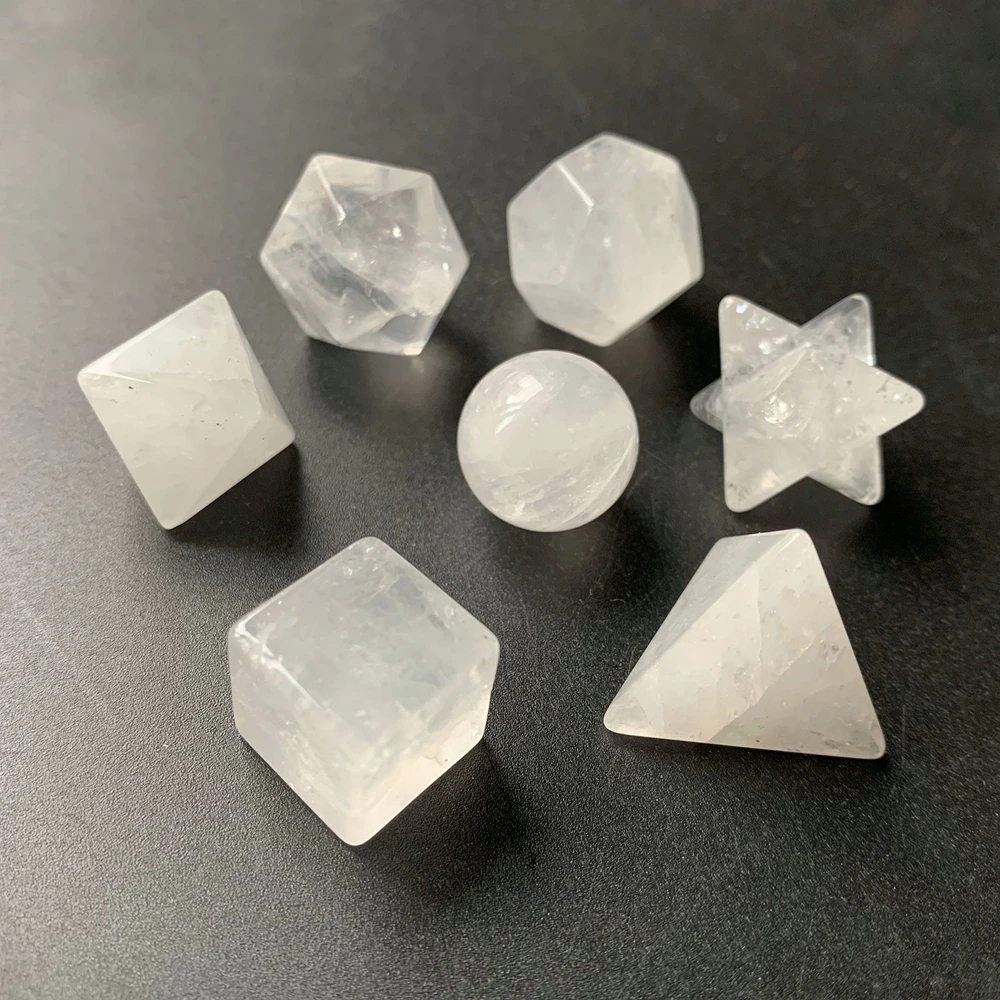 Jasno Quartz Crystal Naravno Izklesan Platonske Trdne Snovi, Sveto Geometrijo Simboli Merkaba Star Figur Energetske Bilance Kamen Obrti Hom
