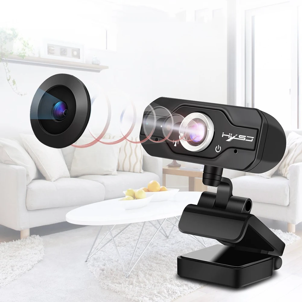 HXSJ S60 1080P HD Kamera Webcam Pet-Slojno Steklo Objektiv z dušenje Zvoka Dvojno Zmanjšanje Hrupa, Webcam za Prenosni RAČUNALNIK