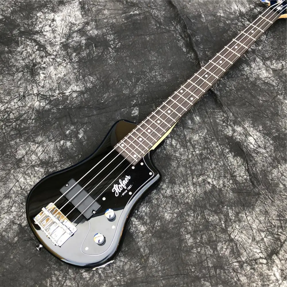 Črna barva Mini 4 strune za električno Bas,Masivnega lesa Potovanja bas kitaro