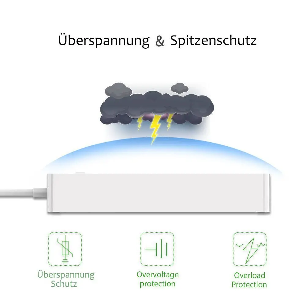 WiFi Smart Power Trakovi EU Prenapetostna Zaščita s 6 Način AC Vtičnico 4 Vrata USB Dom Nadzor Stikalo Združljivo Alexa Google Pomočnik