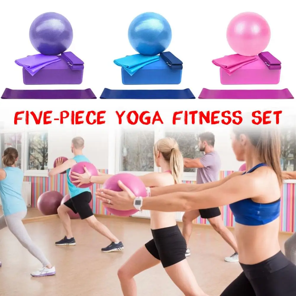 5Pcs/Set Yoga Vadbe Žogo Nastavi Gimnastični Stretch Pasu Odpornost Obroč Fitnes