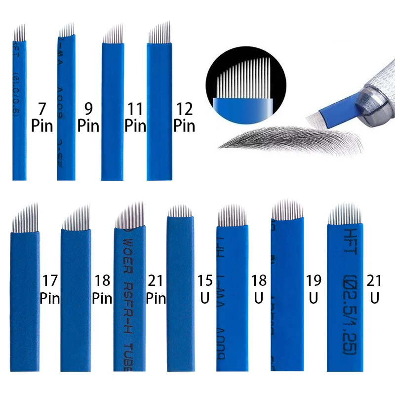 Debelo Microblading 0.18 mm Tebori Rezila Sterilizirane Igle Mikro Igla Nano Rezilo 18U za Ročno Obrvi Tatoo Ličila Orodje