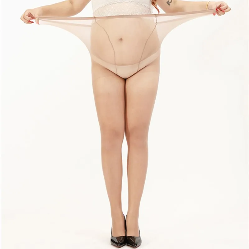 Plus Velikost Pantyhose Pregleden Ženske hlačne Nogavice Ultra-tanek Najlon Anti-kavelj Trganje Odporni Super Elastični Velikosti Nevidne Nogavice