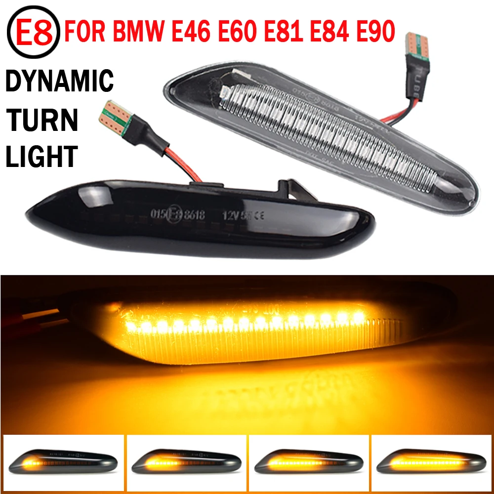 2pcs Dim LED Strani Marker Svetloba Teče Voda Kazalnik Vključite Opozorilne Luči Za BMW E90 E91 E92 E93 E60 E81 E82 E61 brez Napak