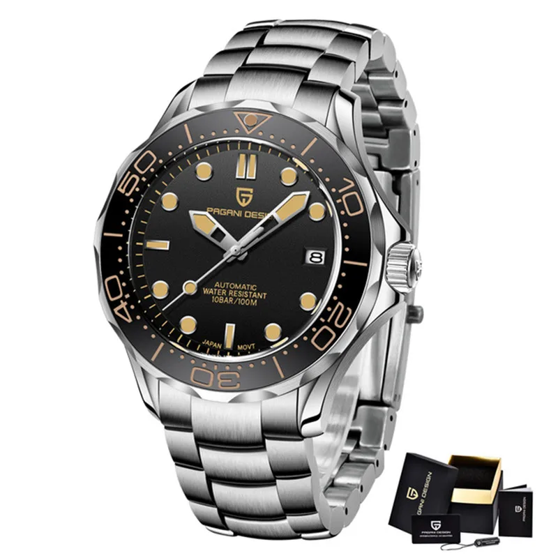 PAGANI DESIGN Prvotne blagovne Znamke Moških Watch 007 poveljnik Moške Mehanske Ure 100M Nepremočljiva Priložnostne Business Watch reloj hombre