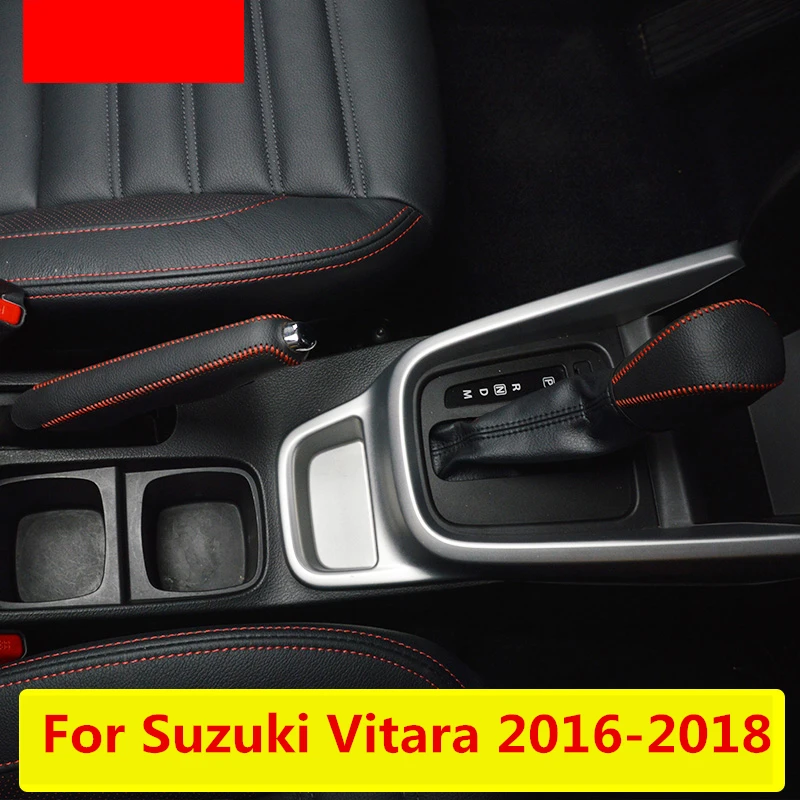 Za Suzuki Vitara 2016-2018 Usnja, sredinski Konzoli, Prestavna dekorativni Rokav ročno zavoro Zaščitni Rokav Notranja Oprema